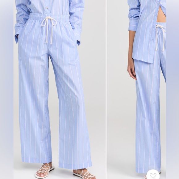 DONNI. The Stripe Pop Pants - Tomato Pinstripe
